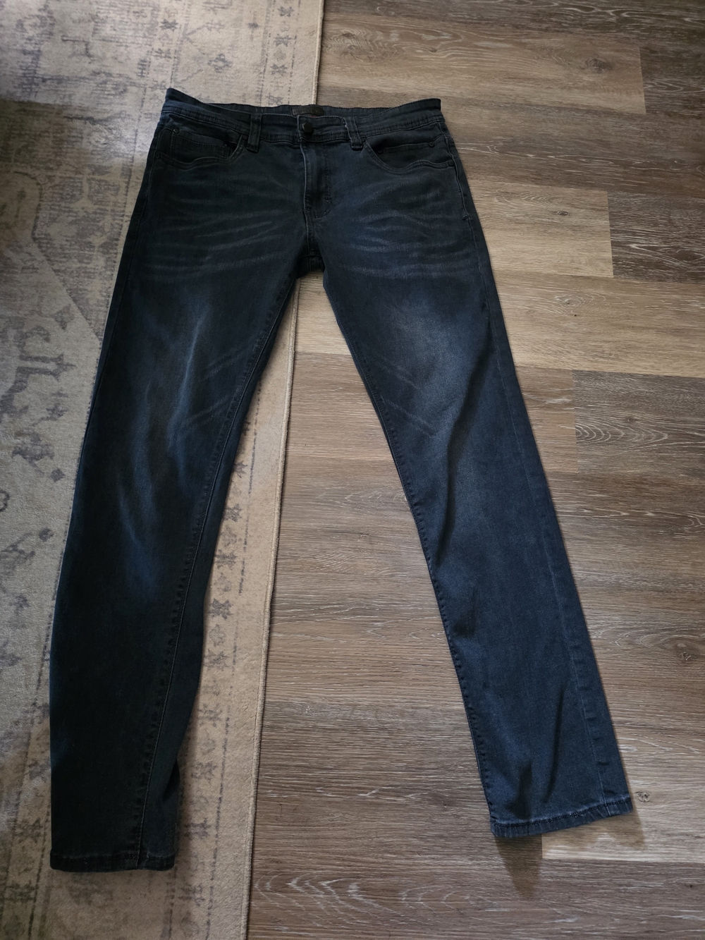 Slim Straight Men's Black Washed Jeans